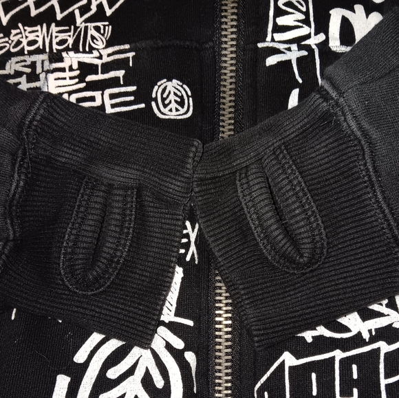 Y2K Element Reversible Graffiti Striped Hoodie Vintage Hooded Sweatshirt - Picture 6 of 12